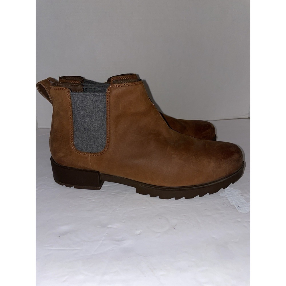 Sorel Waterproof Women's Emelie II Chelsea Bootie In Dark Amber/Tobacco Size 11 - Picture 11 of 13